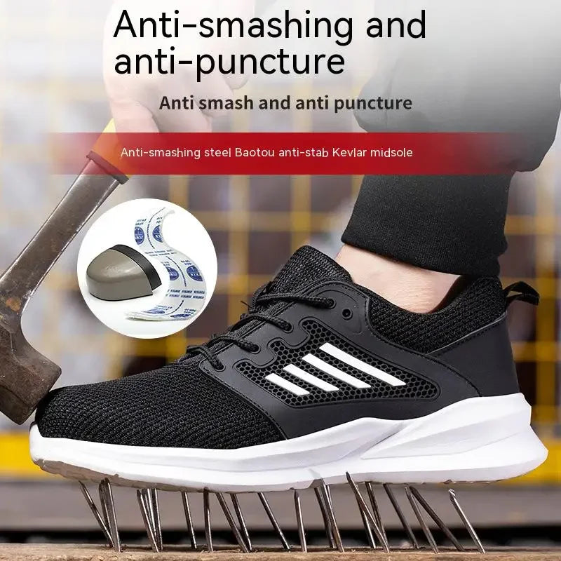 Arbeitssneaker Stahlkappenschuhe Herren Sicherheitsschuhe Durchtrittsichere Arbeitsschuhe Stiefel Mode Unzerstörbares Schuhwerk Sicherheit Zweitbild