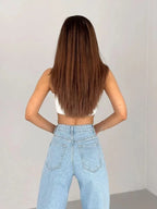 High Waist Straight Leg Jeans Große Größen Modische Frühling Herbst Lange Hosen Bequemer Freizeitstil Russische grenzüberschreitende Mode