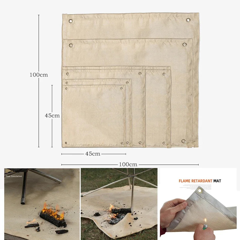 Neue Outdoor-Camping feuerfeste Matte Picknick Barbecue Isolationsmatte flammhemmend Hochtemperatur-Feuerdecke Fiberglasmatte