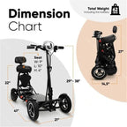 Elektrisches Vierrad-Skateboard Tragbare Elektroroller 10 Zoll 36V klappbarer Elektroroller für Behinderte und Senioren