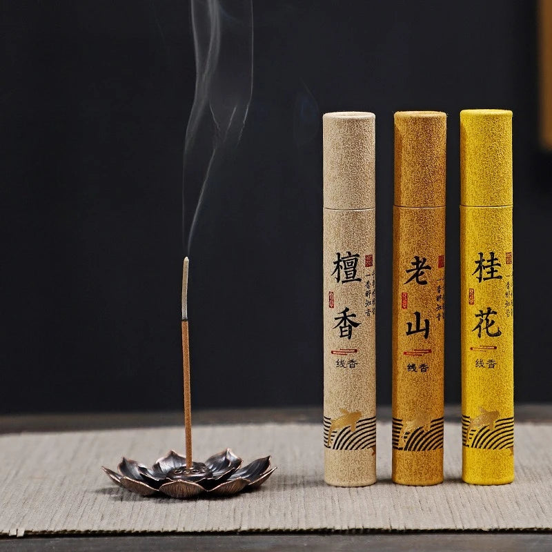 12 Arten von natürlichem Räucherwerk pro Box Sandelholz Osmanthus Räucherstäbchen Raumduft Aroma Segnungszeremonie Gebet Buddha Weihrauch