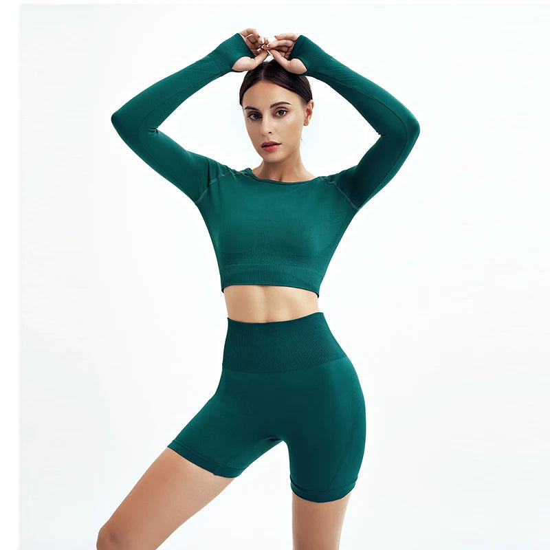 WAREBALL 2/3/4pcs Seamless Yoga Set Gym Clothes Sportswear Yoga Suits For Women Fitness Set Tracksuits Sports Bra Gym Leggings Secondary image