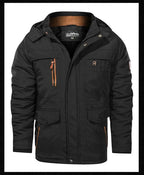 Herren Winterjacke Fleece-Futter Outdoor Parka Mantel Kapuzen-Windbreaker Militär Dick Warme Oberbekleidung Große Größe 6XL Multi-Taschen