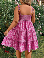 Damen Übergrößen Mini Blumenkleider Halb Bodycon Kurzarm Sommer Trägerkleid Bequem Lässig Beste Wahl für den Sommer