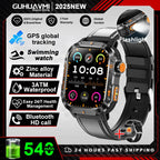 2025Neue GPS Smartwatch für Xiaomi IOS Militärkompass Taschenlampe Smartwatch Herren 10ATM Wasserdicht 100+Sportmodi BT Anruf Uhr
