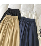 Damen Schwarzer Rock Midi High Waist Korean Style Plissiert A-Linie Vintage Kleidung 2026 Neue Sommer Casual Mode Damen Arbeitskleidung