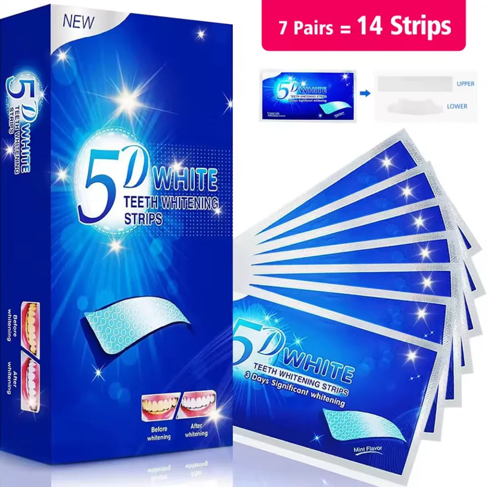 Zahnaufhellungsstreifen, weißes Zahnarzt-Kit, Mundhygiene-Pflegestreifen für Zahnveneers, Zahnarzt-Aufhellungsstreifen 3D/5D/9D