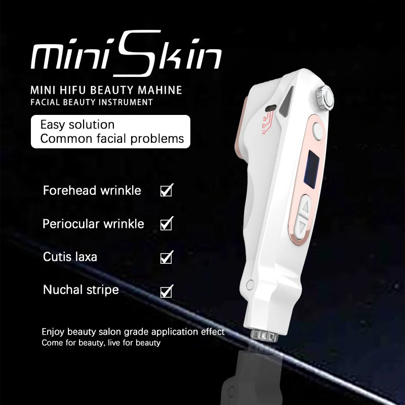Professioneller Mini HIFU Gesichtsverjüngung Anti-Aging Falten Schönheitsgerät Ultraschall Hautpflege SPA Salon Heimgebrauch für Frauen