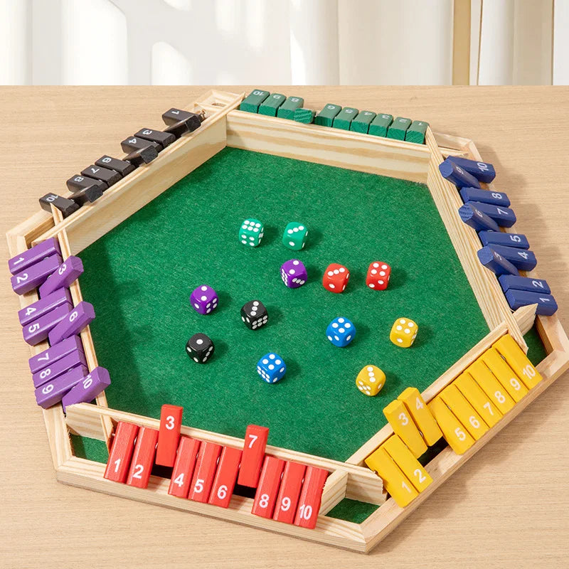 Sechsseitiges Flipping-Spiel, Holz-Zahlenspiel, Shut-The-Box-Würfelspiel - Eltern-Kind-Brettspiel, Bar-Party, Freizeit-Glücksspiel