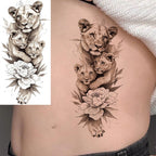 1 Blatt einzigartige Aquarell-Löwe-Tiger-Tier-Temporäre Tattoos langanhaltend wasserdicht Fuchs Eule gefälschter Tattoo-Aufkleber Körperkunst Tattoo