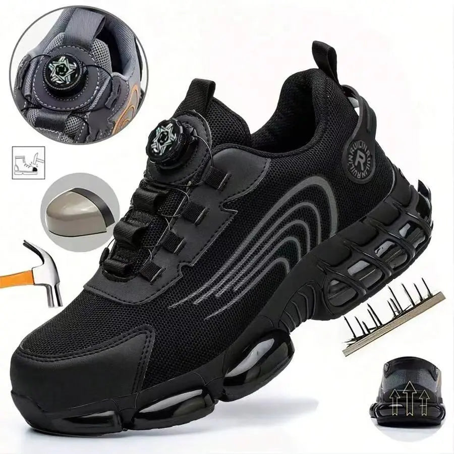 Unzerstörbare Stahlkappen-Sicherheitsschuhe Rutschfeste Abriebfeste Arbeitsschuhe Herren Robuster Bequemer Sneaker
