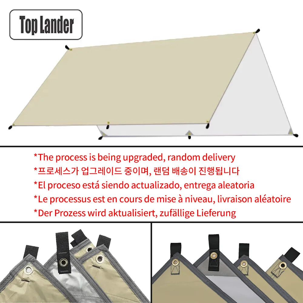 Campingplane Wasserdichtes Zelt Touristenmarkise Schatten Gartenüberdachung Strandsonnenschutz Outdoor Ultraleichter Sonnenschutz Wandern Rucksackreisen