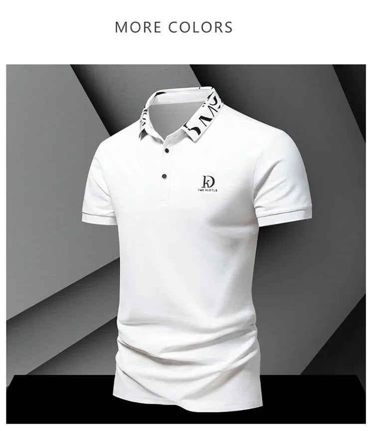 Sommer Herren-Poloshirt modisches Eisseide schnell trocknendes Kurzarm-T-Shirt einfarbig locker sitzendes Businesskragen-Oberteil