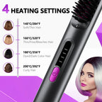 Cordless Hair Straightener Brush 3 Temperature Electric Negative Ions Ceramic Anti-Scald Heated Comb Hair Styling Tools