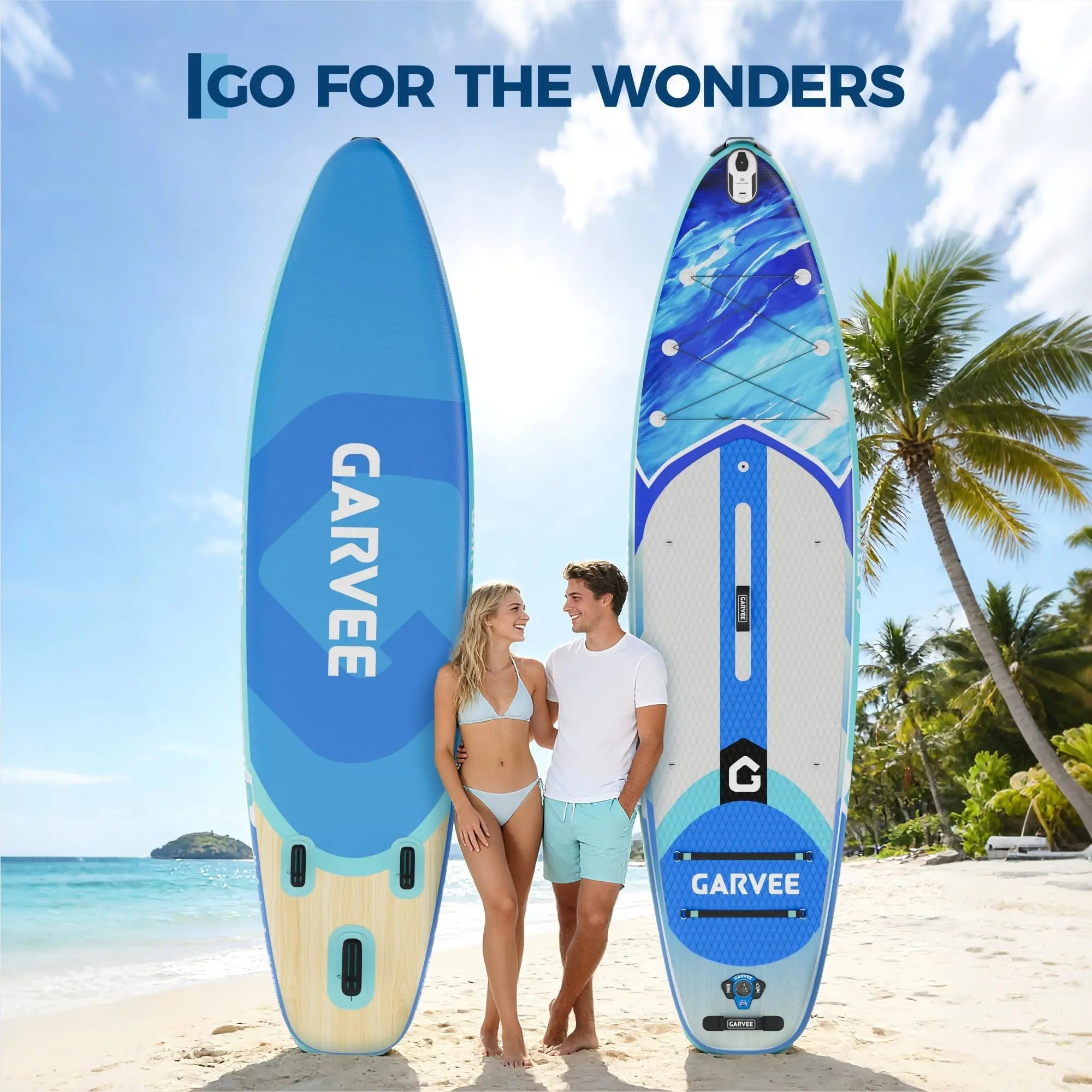Aufblasbares Stand-Up Paddleboard Komplettset mit verstellbarem Paddel/Handpumpe für Wassersport und Surfen im Freien