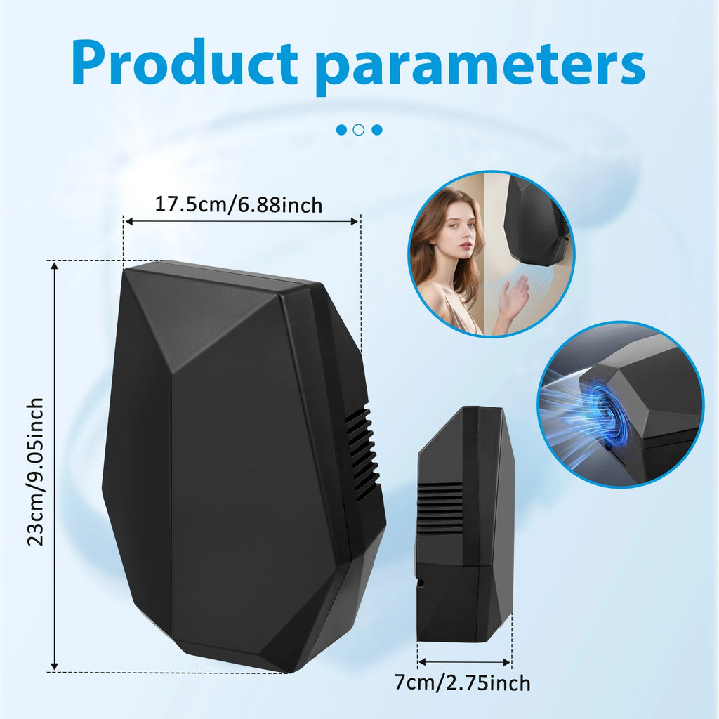 Wandmontierter automatischer Händetrockner mit Sensor, US-Stecker, leistungsstarker Motor, kompakter Trockner, leiser Trockner für Küche, Schlafzimmer, Hotel