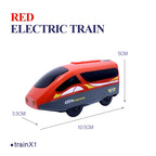 Elektrische Zuglokomotive Magnetisches Auto Druckguss-Modell Steckplatz passend für alle Marken Holzzugschienenbahn für Kinder Spielzeug W02