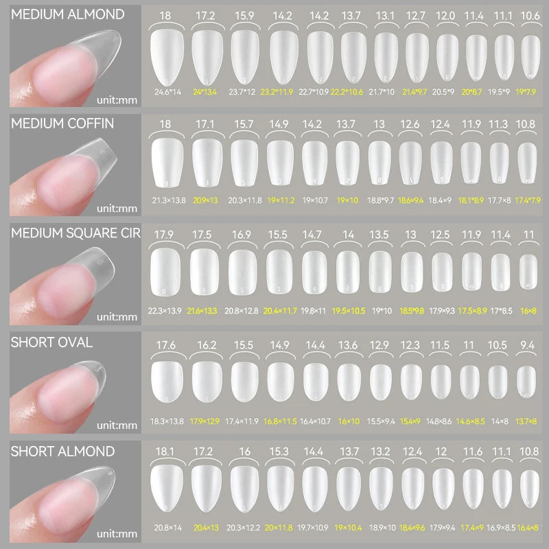UR SUGAR 3tlg. Künstliche Nägel Set mit 420Stk. matten Soft Gel Tips Solid Glue Gel Entferner Schnelles Nagelverlängerungs-Kit Nagelpflege Starter-Set
