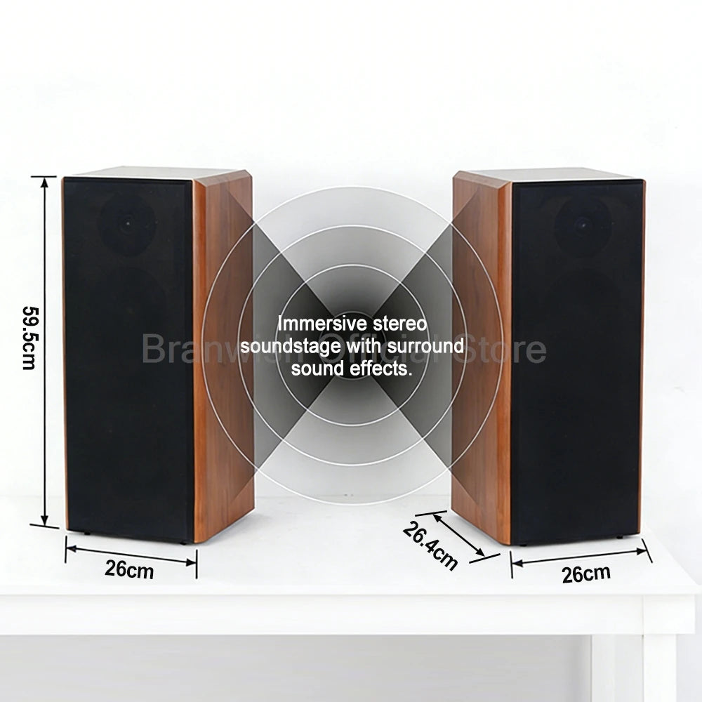 Hochleistungs-Passivlautsprecher, 8 Zoll, Standlautsprecher, 3-Wege-Heim-Audiosystem, 90 dB Empfindlichkeit, Hifi-Holzlautsprecher, ein Paar