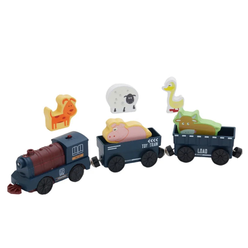 Neues elektrisches Eisenbahnset, kompatibel mit Thomas Holzeisenbahn Schienen Zugspielzeug für Kinder Weihnachtsgeburtstagsgeschenk