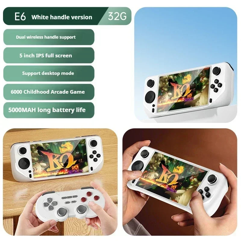 E6 Handheld-Spielemaschine konkurriert mit der neuen großen 3D-Handheld-Spielekonsole mit 5-Zoll-Großbildschirm, tragbare Spielekonsole