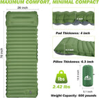 Extra dickes, 10 cm hohes Camping-Schlafpolster, selbstaufblasende Outdoor-Campingmatten, miteinander verbindbares Schlafpolster zum Wandern und Angeln