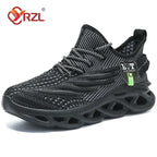 YRZL Herren Sportschuhe Laufen Schwarz Jogging Freizeit Sneaker Outdoor Atmungsaktives Mesh Damen Leichte Stoßdämpfung Schwarz Tennis