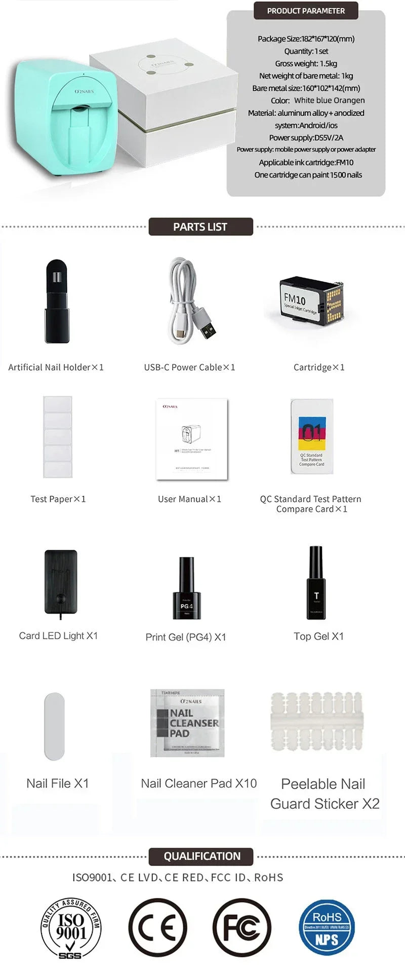 Smarter 3D Mobiler Nageldrucker M1 Muster Digitaler Nagelkunst-Drucker DIY Tragbares H1 Nagelkunst-Gerät Vom Telefon