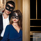 2er-Set, elegante schwarze Spitzen-Masken für Paare für Kostümpartys