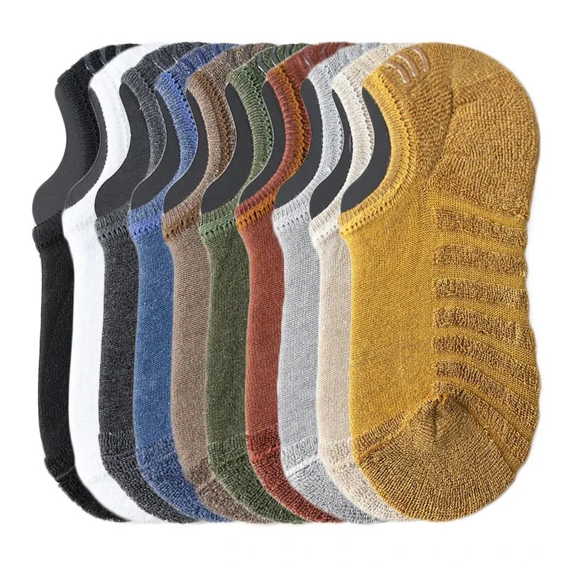 5 Paar Herren Baumwoll Kurzsocken Hochwertige Crew Ankle Casual Weiche Rutschfeste Atmungsaktive Low-Cut Sommer Herbst Socken für Herren