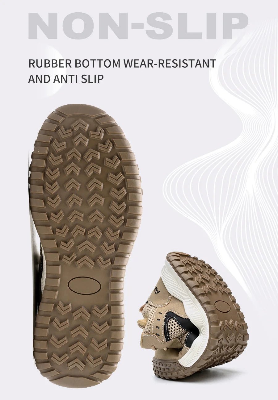 Sicherheitsschuhe Herren S3 mit Stahlkappenstiefel, EU Standard Kevlar Arbeitsschuhe Herren Leichtgewicht, CN39-46 Schutzarbeitsschuhe Damen