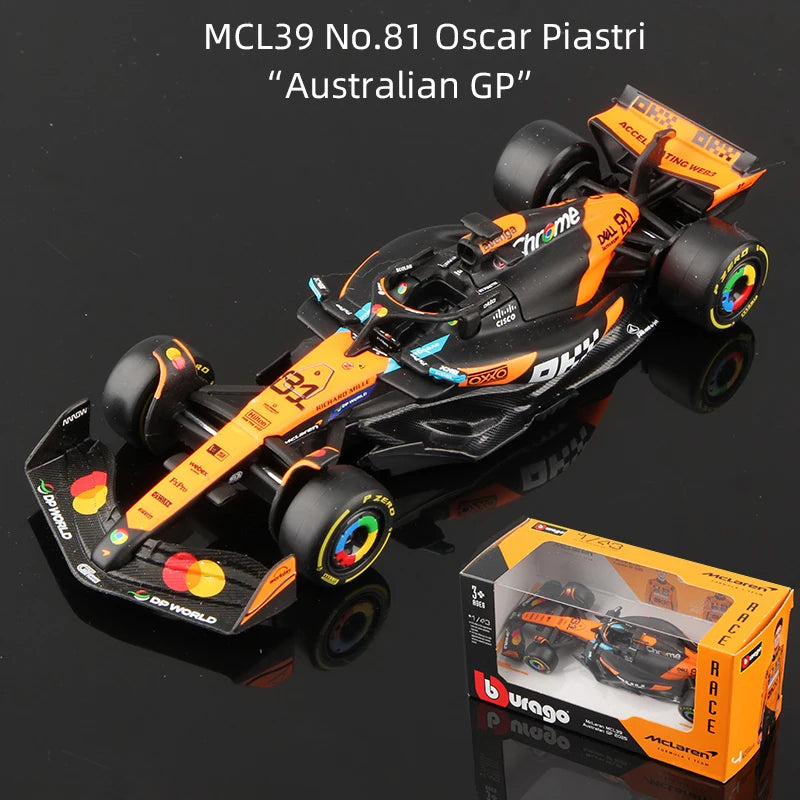 Bburago 1:43 2025 F1 Legierungsauto Modell Formel Racing Die Cast Spielzeug SF25 RB21 W16 MCL39 Red Bull Mercedes Ferrari McLaren