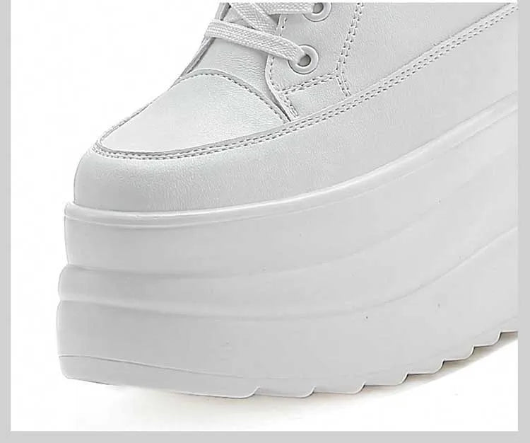 Fujin 13cm 2025 Echtes Leder Plateau Keilabsatz Flats Schuhe Chunky Sneaker Lässige Bequeme Hochwertige Herbst Spaziergangsschuhe