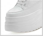 Fujin 13cm 2025 Echtes Leder Plateau Keilabsatz Flats Schuhe Chunky Sneaker Lässige Bequeme Hochwertige Herbst Spaziergangsschuhe