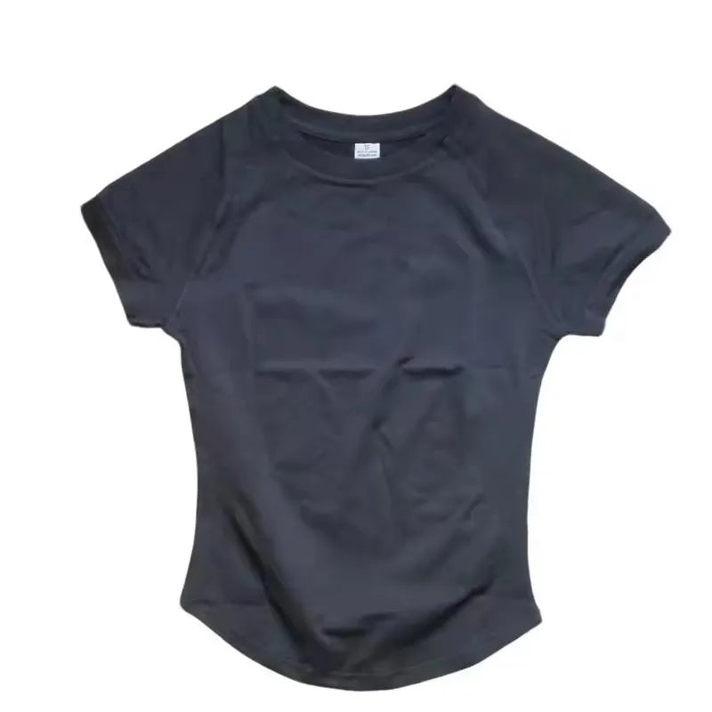 Kurzarm Gym-Top Damen Kleidung Yoga-Top Nahtloses Sportshirt Leichtes Fitness-Workout-Shirt Sport-Tops Active Wear Femme