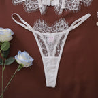 Ellolace Palace Damen Dessous Sets Weidenkorsett String 2-teiliges Set Sexy Heiß Trägerlos Spitze Ausgefallener tiefer V-Ausschnitt Damen Unterwäsche