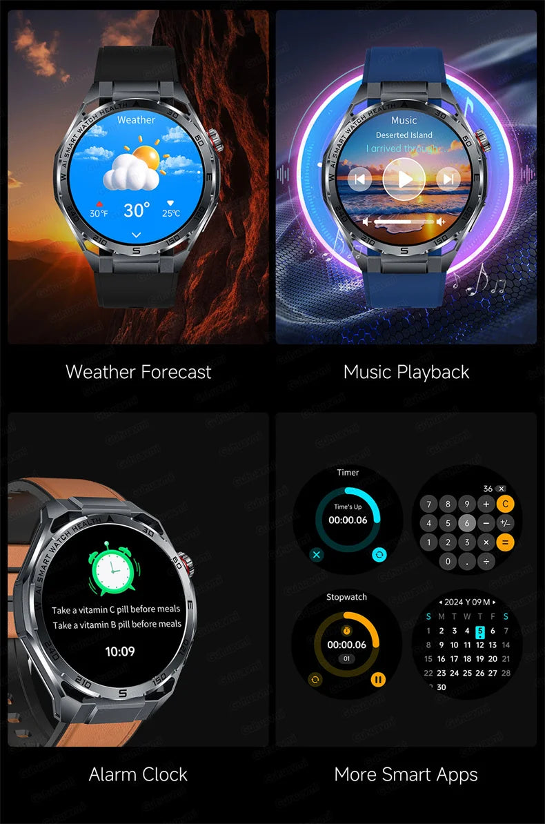 EKG High-End Gesundheits-Smartwatch Herren Blutdruck Lipide Blutsauerstoff Körperanalyse Harnsäure Gesundheitstracker Smartwatch Herren Damen
