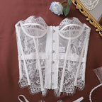 Ellolace Palace Damen Dessous Sets Weidenkorsett String 2-teiliges Set Sexy Heiß Trägerlos Spitze Ausgefallener tiefer V-Ausschnitt Damen Unterwäsche