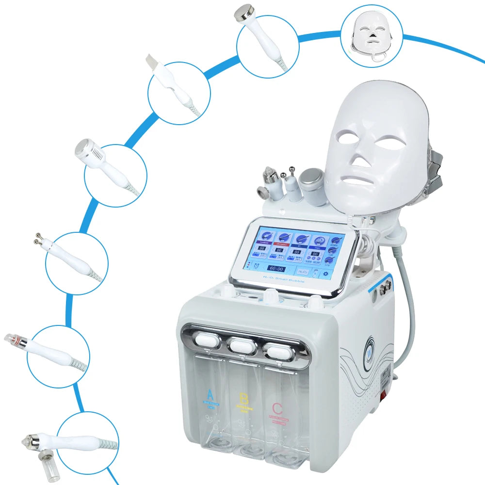 7-in-1 Wasser-Sauerstoff-Bläschen-Maschine professionelles Hydra Wasser Dermabrasions-Schönheitsgerät Gesichts-Spa-Hautpflege Hautreinigung