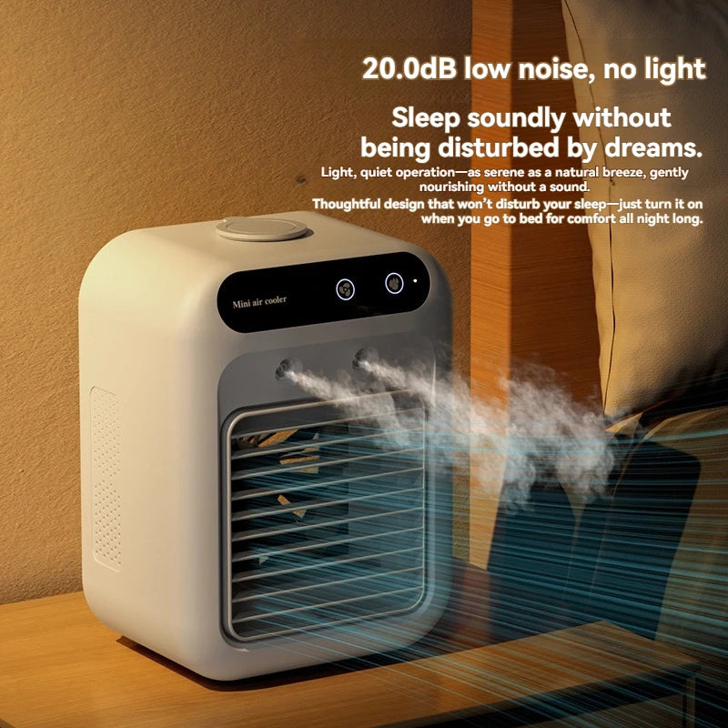 Kabelloser Klimaanlagen-Mini-Ventilator, tragbarer Luftkühler, 500 ml Eiswassersprühbefeuchter für den Heimgebrauch, Klimaanlagen-Nebelventilator, USB