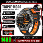2026 Neue TANK Ultra 1400mAh Akku Militär Smartwatch 10ATM Wasserdicht Herzfrequenz Taktische LED Taschenlampe Herren Sportarmband