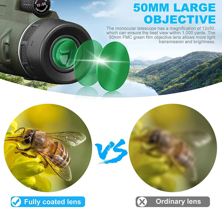 Tragbares Zoom HD 5000M Teleskop Faltbares Fernrohr Mini Leistungsstarkes Teleskop für Jagd Sport Outdoor Camping Reisen