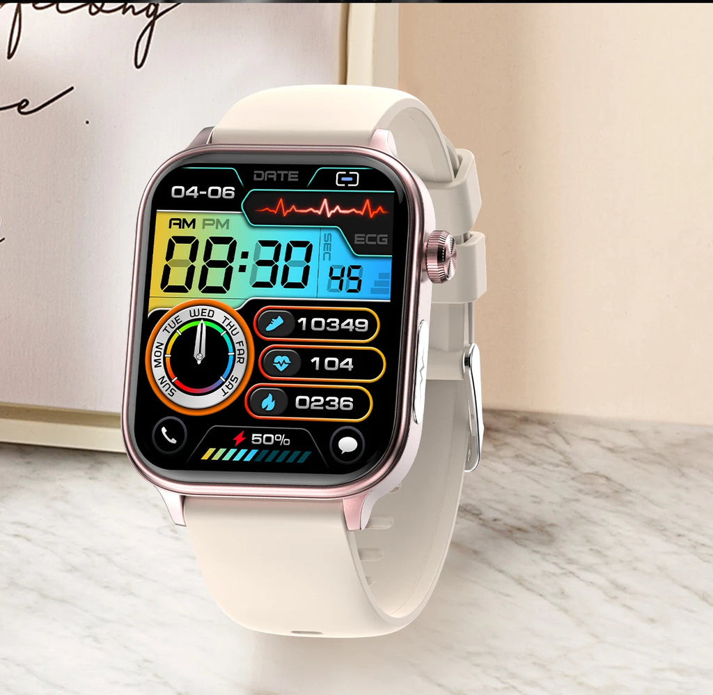 2025 Neue KI-Diagnose Blutfette Harnsäure Körperzusammensetzung Test Smartwatch für Herren EKG+PPG Bluetooth Anruf Gesundheits-Smartwatch