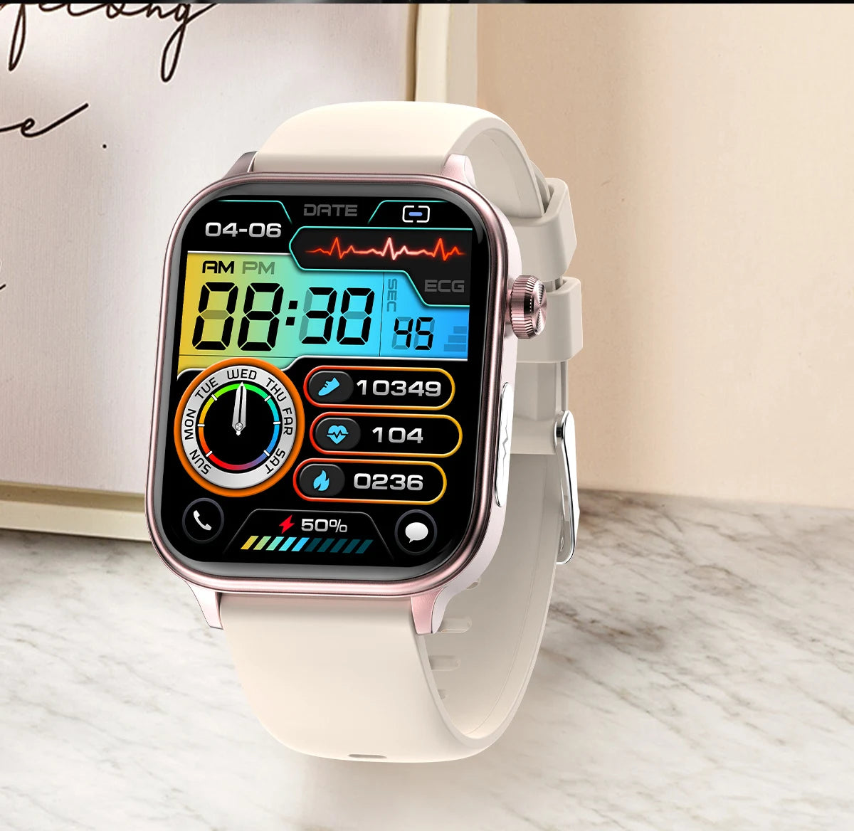 2025 Neue KI-Diagnose Blutfette Harnsäure Körperzusammensetzung Test Smartwatch für Herren EKG+PPG Bluetooth Anruf Gesundheits-Smartwatch