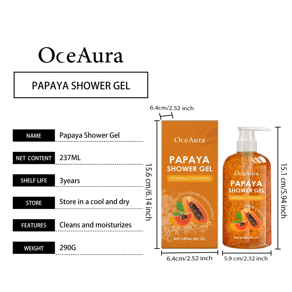 Papaya Whitening Duschgel Peeling Verblassen von Pigmentflecken Langanhaltender Duft Erfrischend Reguliert Öl Feuchtigkeitsspendend Reichhaltiger Schaum Körperwaschmittel