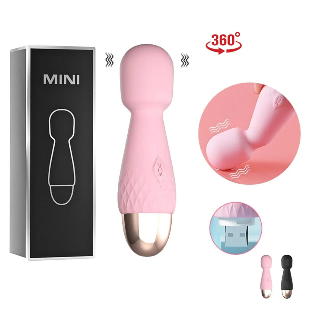 Mini Powerful Silent Personal Silicone Sex Toys for Women Vibrator AV Stick Adult Female Dildo Massage G Spot Vibrator Adult 18