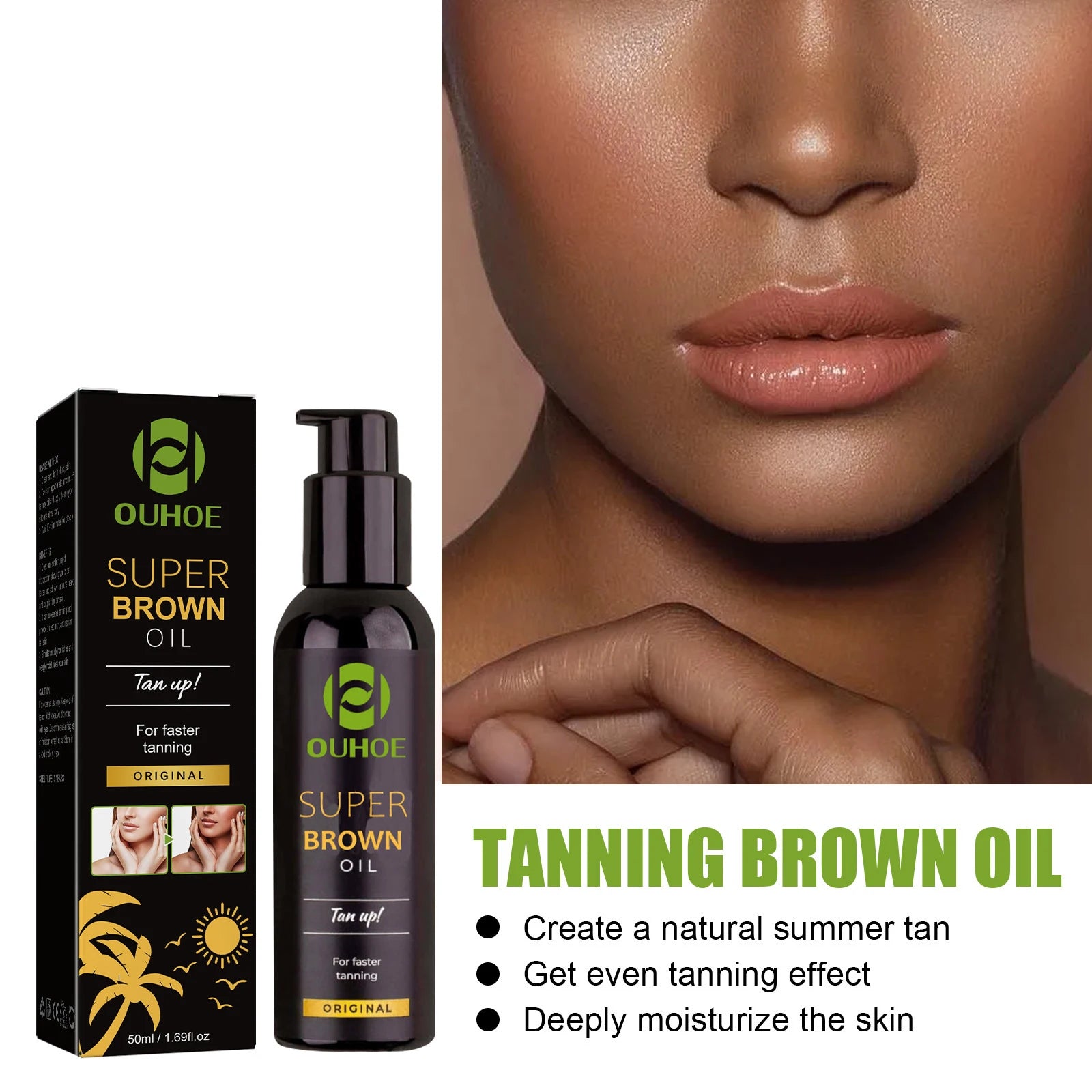 Tanning Oil Build Bronze Face Body Tone Enhance Post Sun Bronzing Solarium Lock Moisturizing Softness Darker Solar Tanning Oil Main image