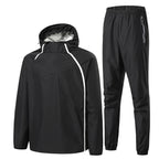 Herren-Sport-Fitness-Laufset mit doppeltem Reißverschluss Damen-Lauf-Fitness-Abnehm-Schwitz-Set mit doppeltem Reißverschluss zum leichten Abnehmen