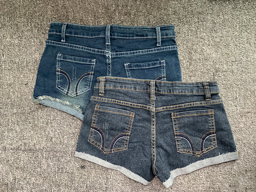 Sommer koreanische sexy tiefe Taille Damen-Jeans-Shorts amerikanische Lady Y2K elastische, schmal geschnittene Hot Pants Damen-Stickerei-Wickeljeans