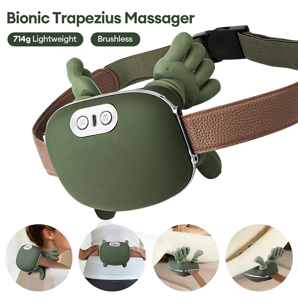 4D Bionic Finger Nacken-Schulter-Massagegerät Kabelloses Nacken-Halswirbel-Trapezius-Knetmassage-Schal Bürstenloser Motor Nackenmassagegerät